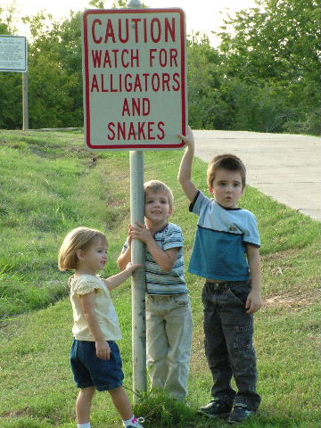Beware of Snakes and Alligators Sign